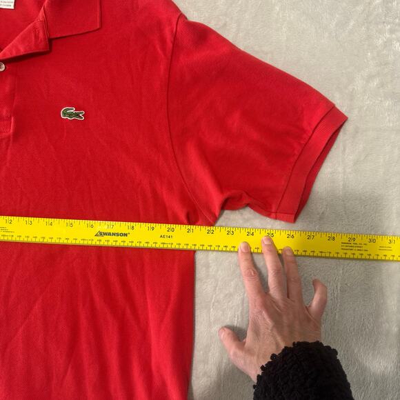 Lacoste Vintage Early 2000's Men's Alligator Polo Shirt Size 7 US 2XL Red Orange - Picture 5 of 9